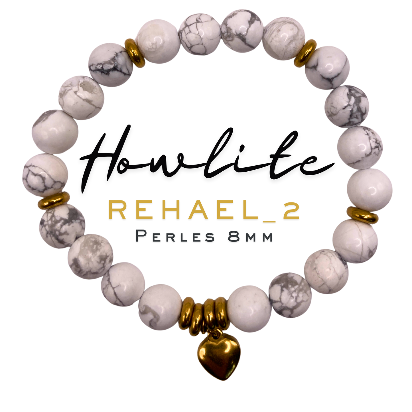Bracelet sur mesure_Collection "REHAEL"_HOWLITE_Modèle 2