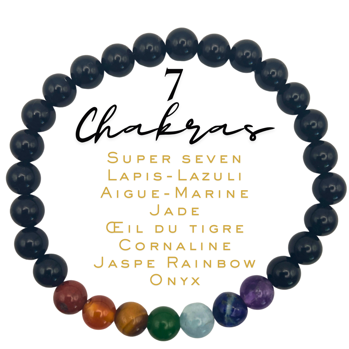 Bracelet sur mesure_7 Chakras Onyx