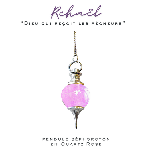 Pendule Séphoroton_Quartz Rose_Modèle "REHAEL"