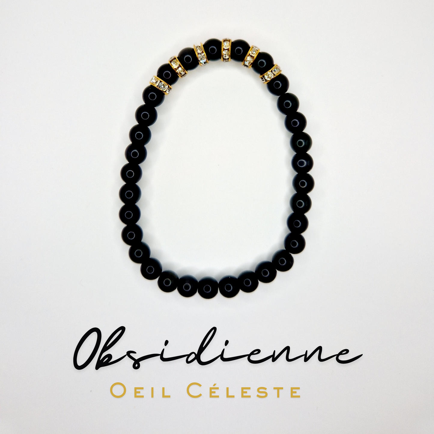 Bracelet sur mesure_Collection "MICHAËL"_Obsidienne Oeil céleste