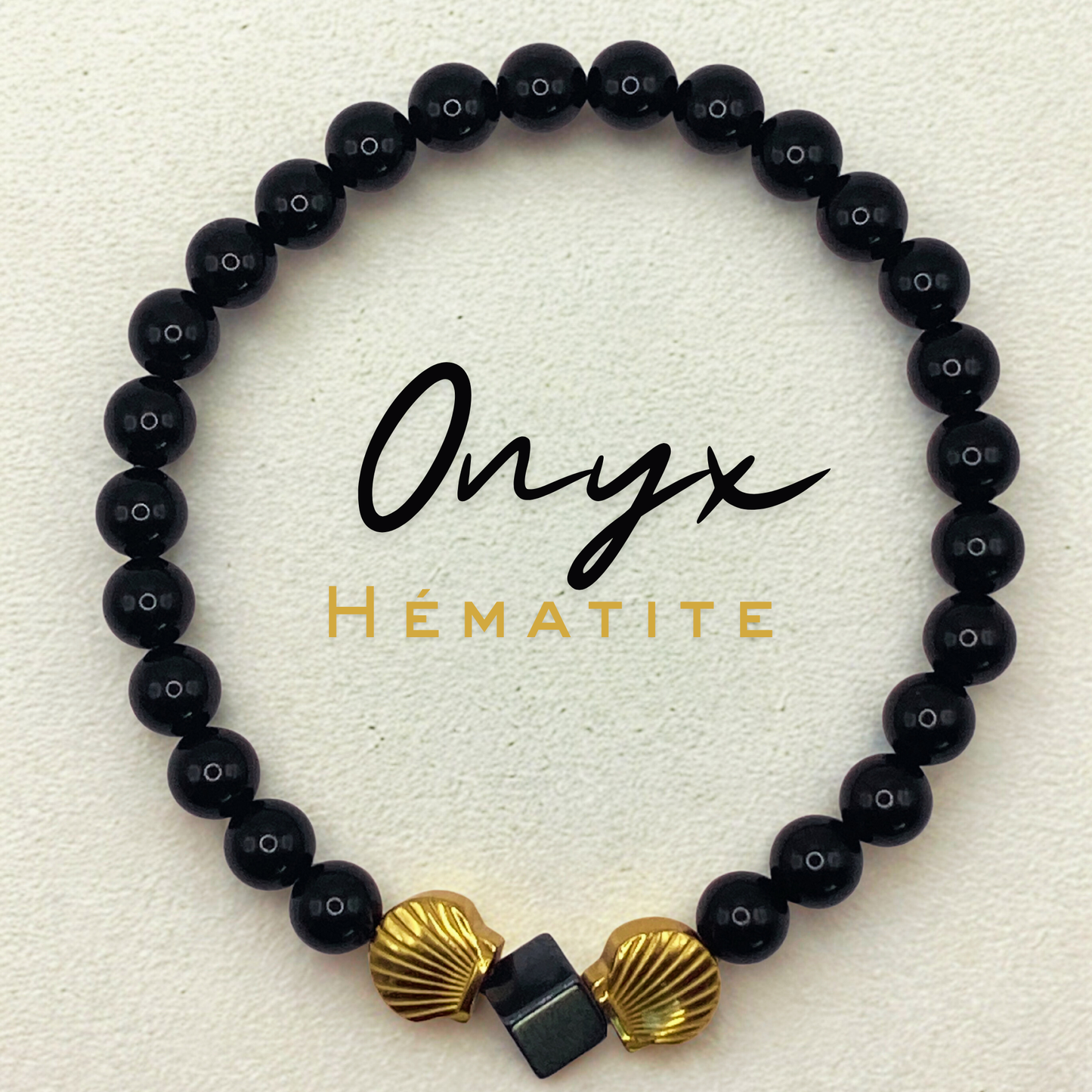 Bracelet Onyx & Hématite_Collection "MICHAËL"