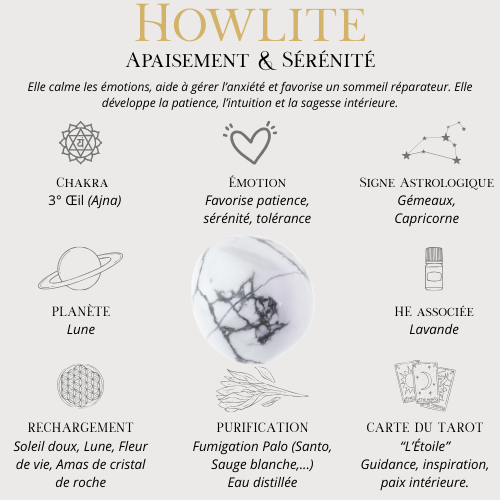 Bracelet sur mesure_Collection "REHAEL"_HOWLITE_Modèle 1