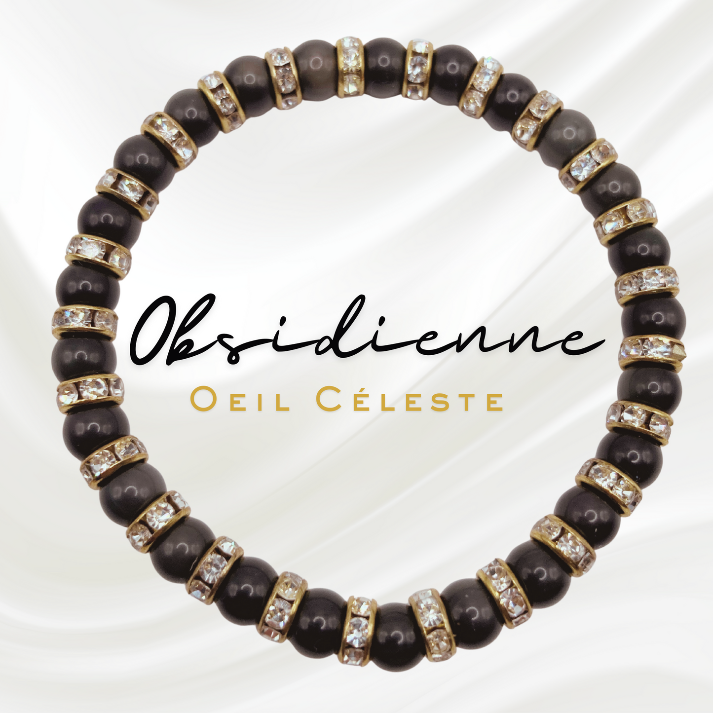 Bracelet sur mesure_Collection "MICHAËL"_Obsidienne Oeil céleste