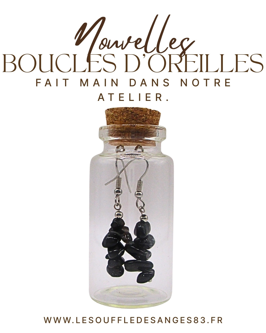 ✧ Boucles d’oreilles – Onyx ✧  Protection • Ancrage • Force intérieure