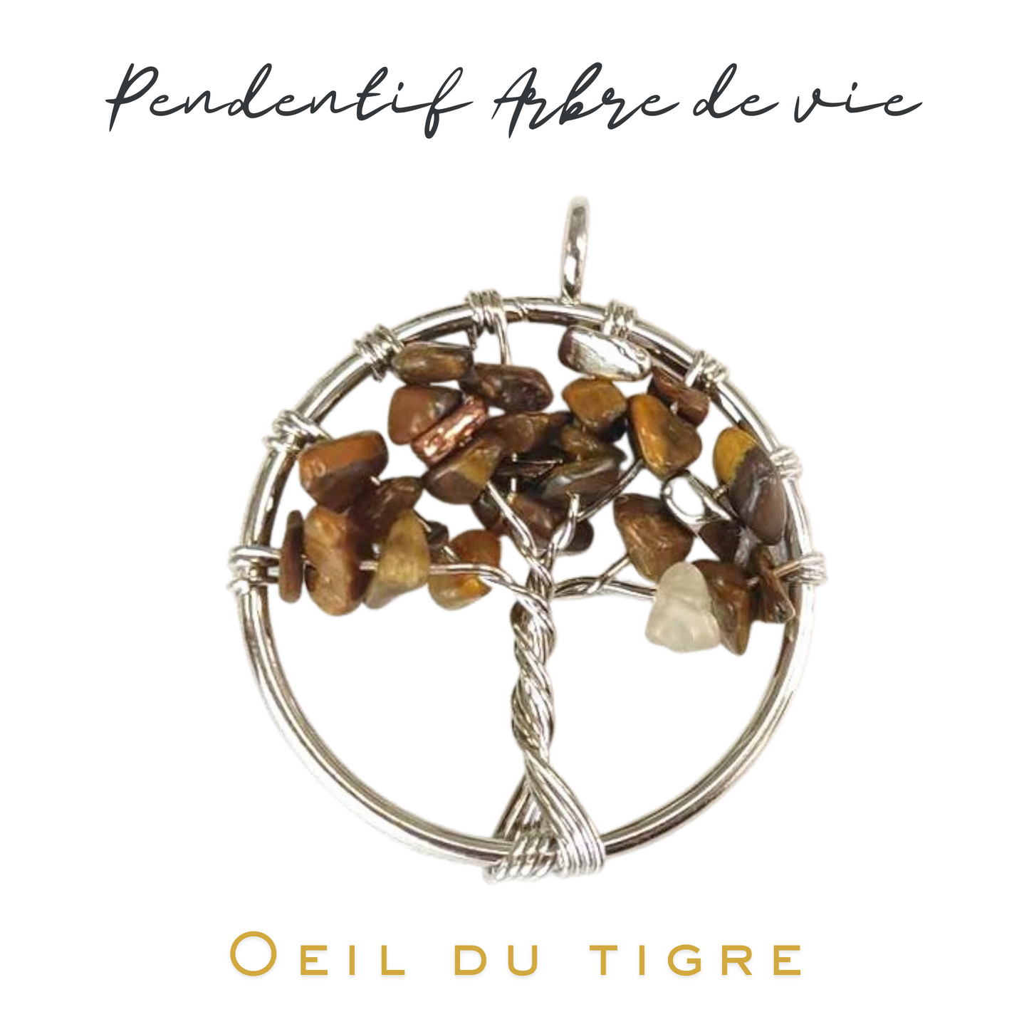 Pendentif arbre de vie 30 mm_Oeil du tigre