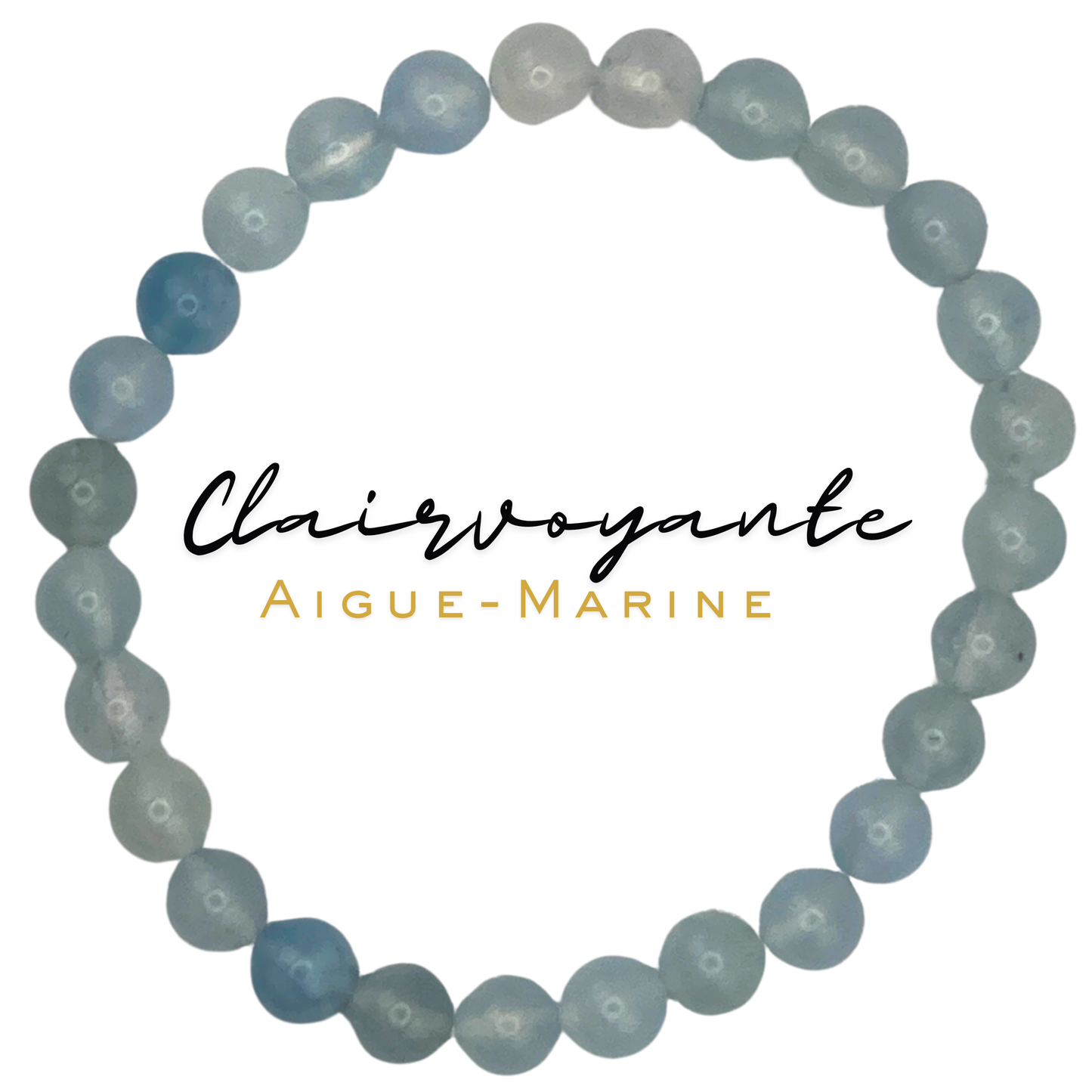 Bracelet Aigue-marine 6 mm