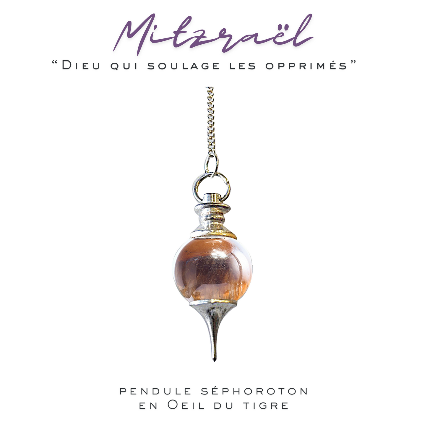 Pendule Séphoroton_Oeil du tigre_Modèle "MITZRAEL"