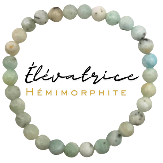 Bracelet Hémimorphite 6 mm _« Lumière du Cœur et de l’Âme »