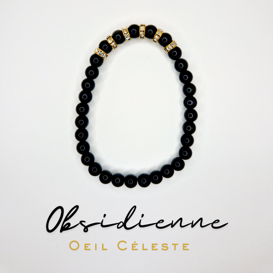 Bracelet sur mesure_Collection "MICHAËL"_Obsidienne Oeil céleste