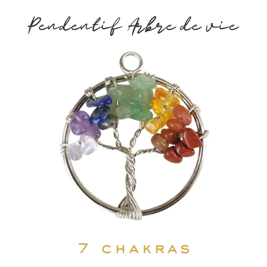 Pendentif arbre de vie 30 mm_7 Chakras